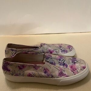 Keds Pink and Purple Floral Slip-On Sneakers
